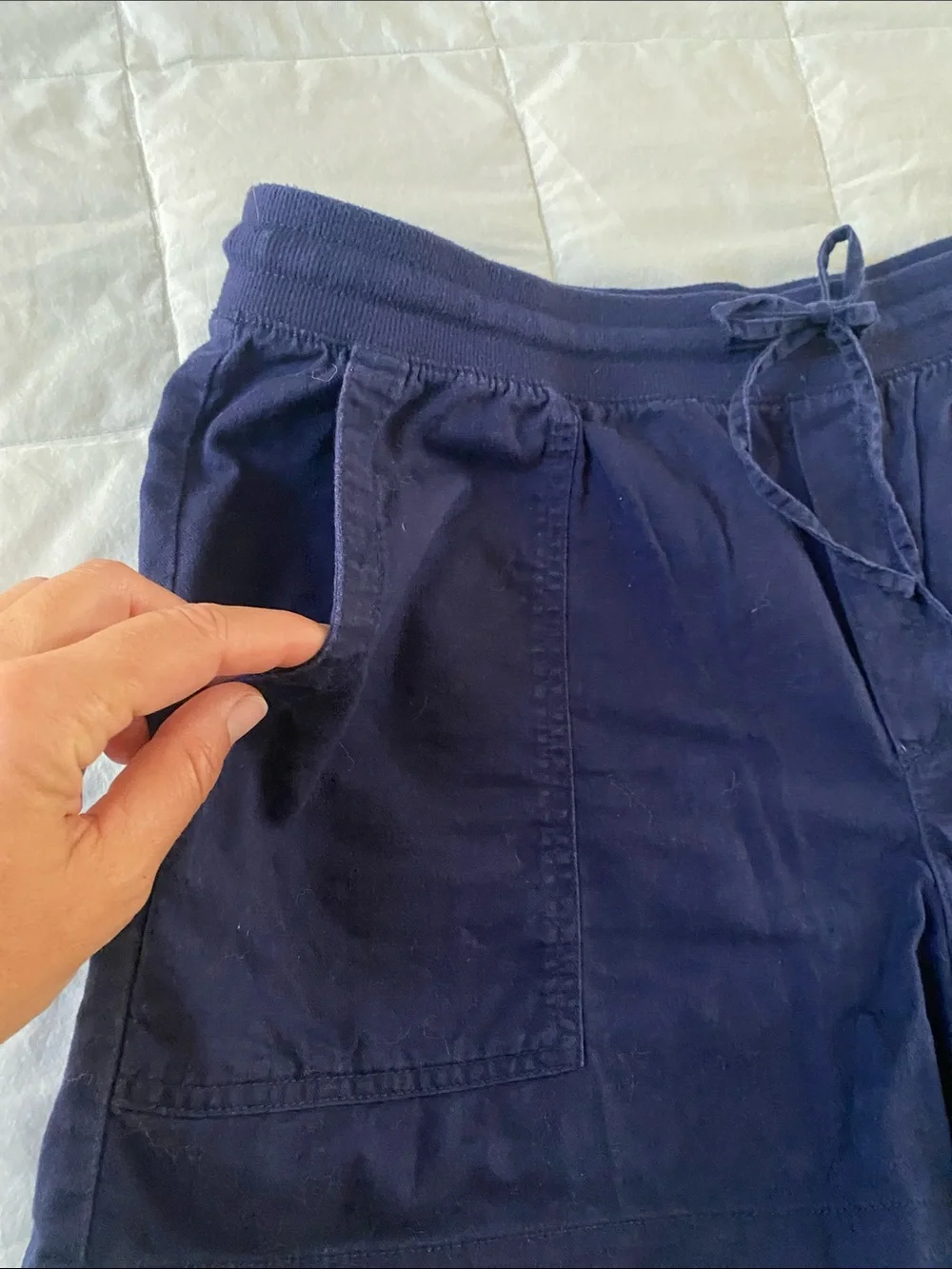 GAP Navy Drawstring Linen Blend Casual Women’s Shorts